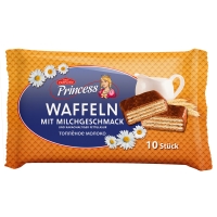 Princess Waffeln mit Milchgeschmack in Überzug, Familienpackung 250 g