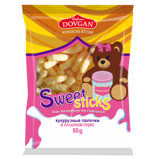 DOVGAN "Sweet Sticks" Süße Maisstäbchen mit Puderzucker 80 g