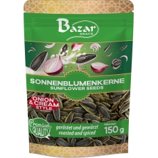 Bazar Sonnenblumenkerne, geröstet und gewürzt, mit Zwiebel- & Sahnegeschmack 150 g