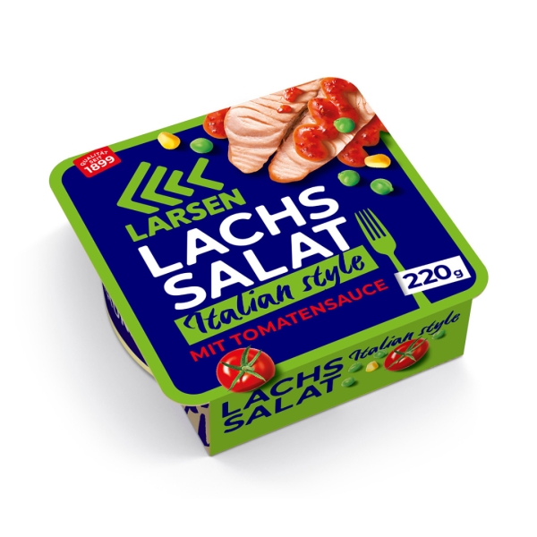 LARSEN Lachs-Salat Italian Art mit Easy Open 220 g