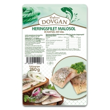 DOVGAN Heringsfilets malosol in Öl mit Dill 250 g