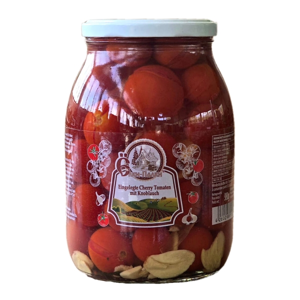 Sojus Eingelegte Cherry Tomaten mit Knoblauch 530 g Sojus Eingelegte Cherry Tomaten mit Knoblauch 530 g
