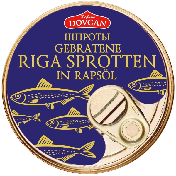 DOVGAN Riga gebratene Sprotten in Rapsöl 12 DS/Krt 160 g